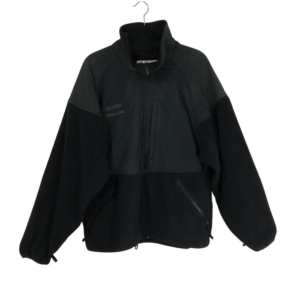 Columbia Titanium Full-Zip Fleece Jacket Men High Collar & Zippered Pockets Sz L